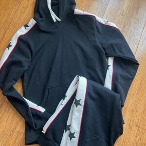 Black and Gray Star Hoodie Set